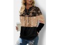 Sequin Camouflage Print Lace Up Sweatshirt