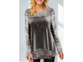 Sequin Hot Stamping Dot Grey Sweatshirt