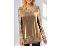 Sequin Long Sleeve Gold Hot Stamping Sweatshirt