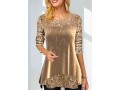 Sequin Long Sleeve Gold Hot Stamping Sweatshirt