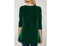 Sequin Velvet Stitching Green Round Neck Sweatshirt