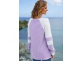 Split Neck Long Sleeve Contrast Sweatshirt