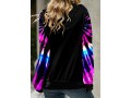 Tie Dye Print Long Sleeve Multi Color Hoodie