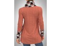 Twisted Pattern Plaid Cowl Neck Sweatshirt