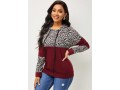 Wine Red Long Sleeve Drawstring Hoodie